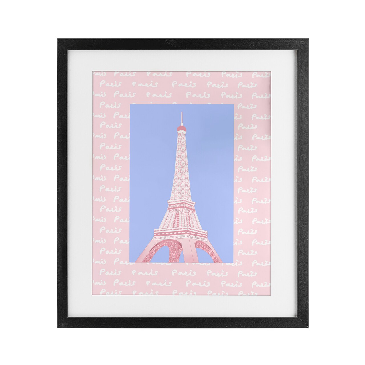 Stupell Industries Paris Pastel Eiffel Tower Framed Print Under Glass, design by Pooja Dave